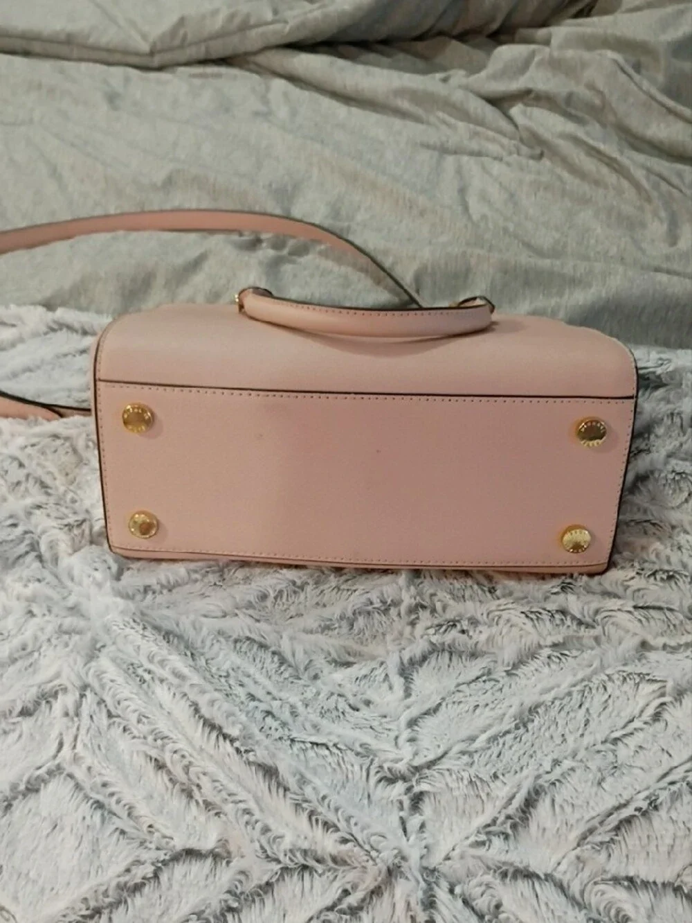 Michael Kors Pale Blush Leather Satchel with Gold Hardware
